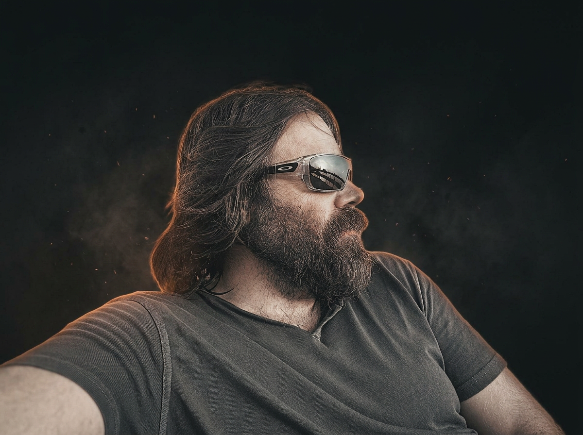 Gents Forge founder — dramatic black and white portrait with full beard.